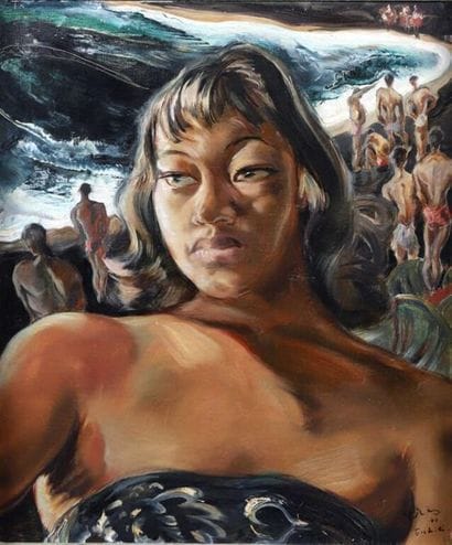 Serge GRÈS (1899-1970).
Portrait de Tahitienne...