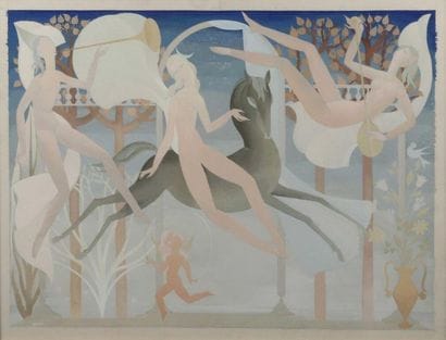 Maud GERARD (1915-2003).
La paix.
Gouache...