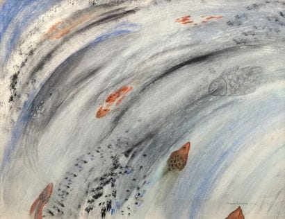Simon LISSIM (1900-1981).
Carpes dans un...