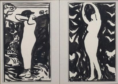 May GUINNESS (1863-1955).
Nu debout les pieds...