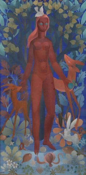 Maud GERARD (1915-2013).
Éve.
Gouache signée...