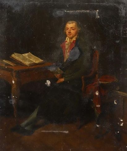École FRANCAISE de la fin XVIIIe siècle.
Portrait...