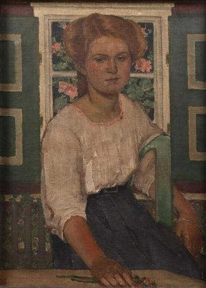 École HONGROISE début du XXe siècle. 
Portrait...