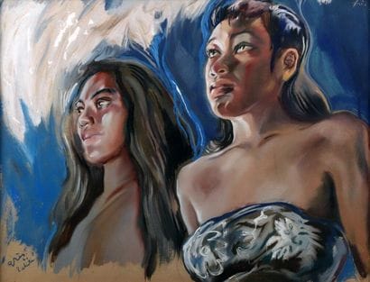 Serge GRÈS (1899-1970).
Deux tahitiennes...