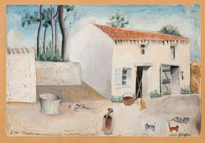 Claire FARGUE (XXe siècle).
Chats dans la...