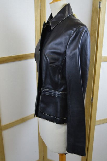 PAULE KA 

Blouson en cuir d'agneau noir...