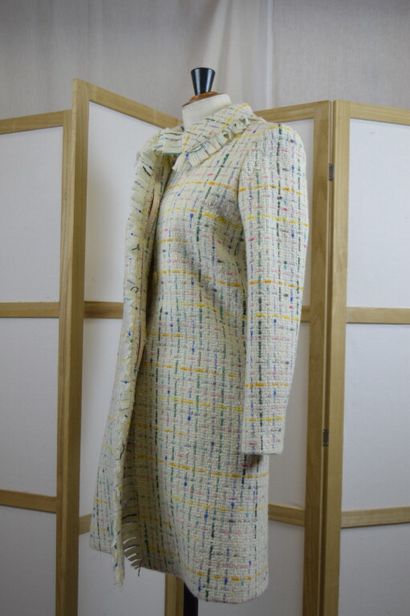 CHLOE

Manteau ¾ en tweed écru et touches...