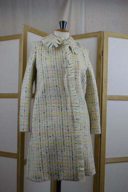 CHLOE

Manteau ¾ en tweed écru et touches...