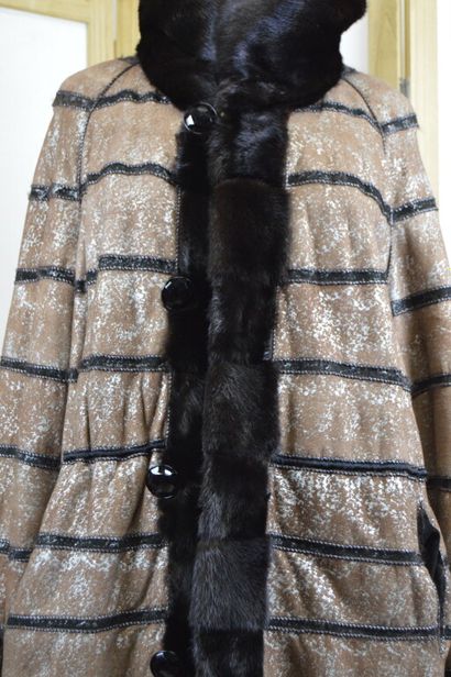 Manteau de fourrure en vison foncé réversible,...