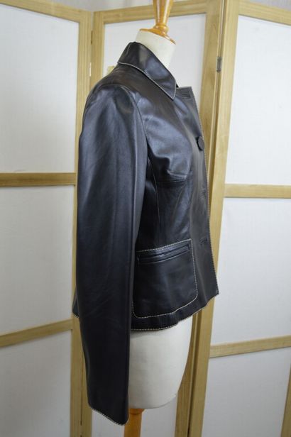 PAULE KA 

Blouson en cuir d'agneau noir...