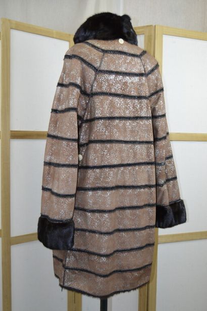 Manteau de fourrure en vison foncé réversible,...