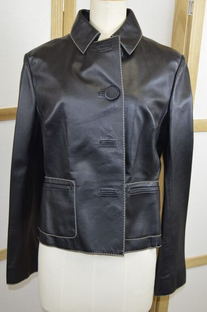 PAULE KA 

Blouson en cuir d'agneau noir...