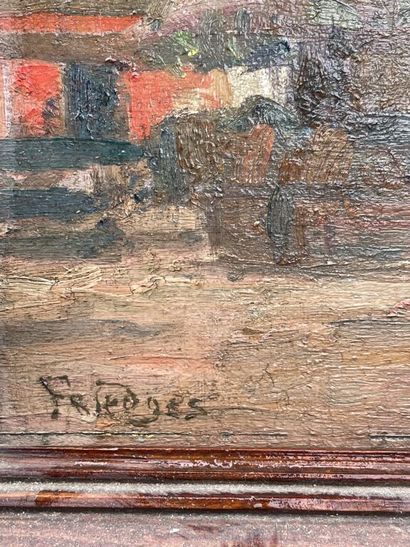 École du XXe siècle

Vue d'une petite place.

Huile...