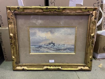 SOUIB (XXe)

Navires de guerre en mer.

Aquarelle...