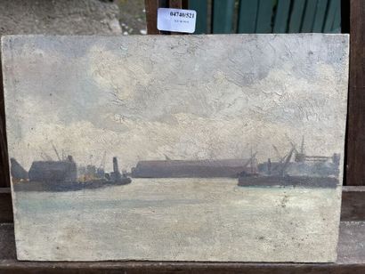 École du début du XXe siècle

Vue d'un port.

Huile...