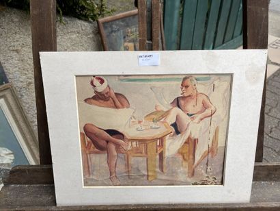 René AUBERT (1894-1977)

Deux hommes à l'apéritif.

Aquarelle...