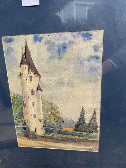 École du XXe siècle

Paysage avec tour.

Aquarelle...