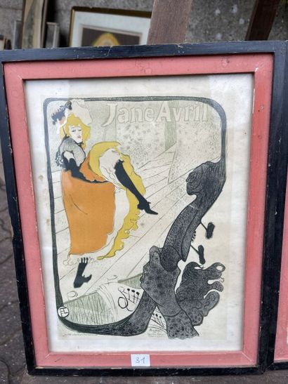 D'après TOULOUSE-LAUTREC

Ensemble de 5 affiches...