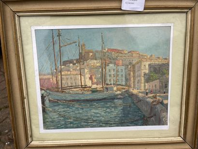 Attribué à Santerne

« Le port d'Ibiza ».

Gouache...