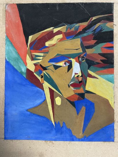 École du XXe siècle

Portrait cubiste.

Gouache...