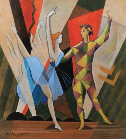 Bela DE KRISTO (1920-2006).

Arlequin dansant.

Huile...