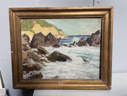 École du XXe siècle

Mer et rochers.

Huile...
