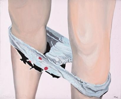 Petite culotte Huile sur toile signée en...