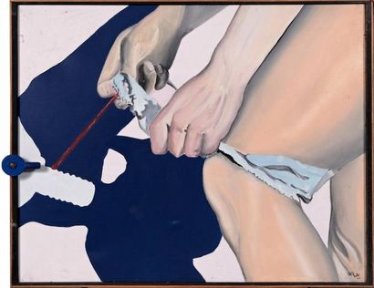 Culotte et petite ficelle Huile sur toile...