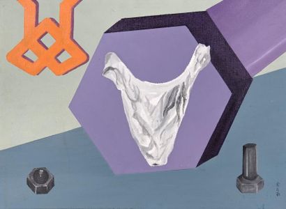Petite culotte, boulons et vis Toile marouflée...