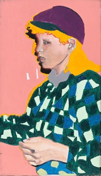Portrait de jeune femme blonde à la casquette...