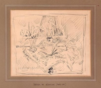 A.DUNOYER DE SEGONZAC
Chez lui Dessin à l'encre...
