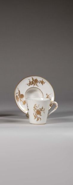 SÈVRES.
Sunken porcelain goblet and saucer...