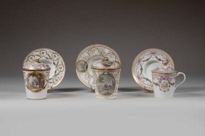 PARIS.
Porcelain trembleuse covered cup and...