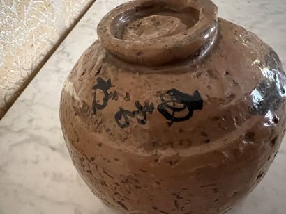 JAPAN.
Light brown-glazed terracotta raku...