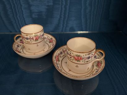 PARIS.
Pair of porcelain cups and saucers...