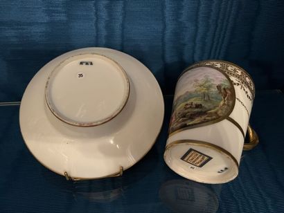 ORLÉANS. 
Porcelain trembleuse cup and saucer...