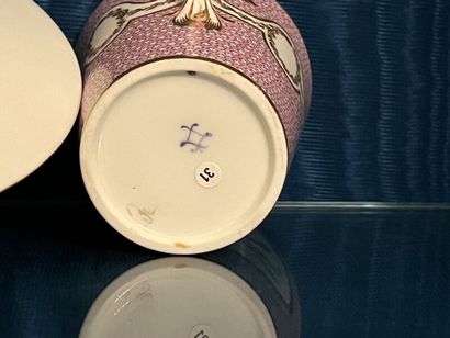 SÈVRES. 
Sunken porcelain goblet and saucer...