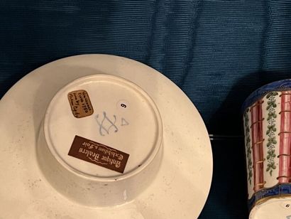 SÈVRES. 
Sunken porcelain goblet and saucer...