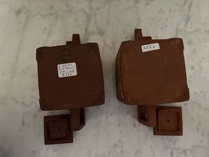 CHINA.
Pair of small teapots in brown tinted...