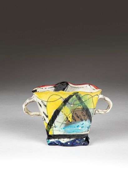 David MILLER (1942-2008). 
Vase with two...