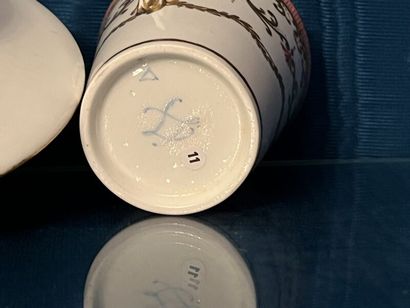 SÈVRES.
Sunken porcelain goblet and saucer...