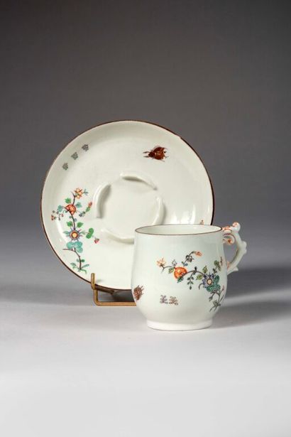 CHANTILLY.
Trembleuse cup and saucer in tin-glazed...