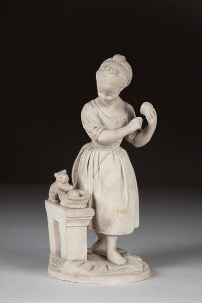 In the Sèvres style. 
Terra cotta statuette...