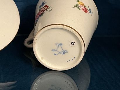 SÈVRES.
Sunken porcelain goblet and saucer...