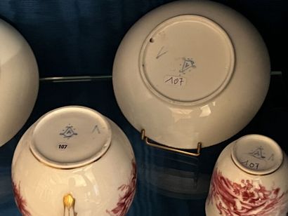 VINCENNES. 
Porcelain coffee set with cherubs...