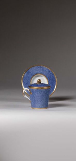 SÈVRES.
Covered sunken goblet and saucer...