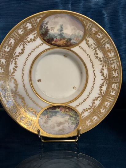 ORLÉANS. 
Porcelain trembleuse cup and saucer...