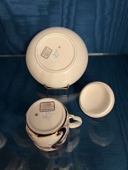 SÈVRES.
Porcelain covered mug and saucer...