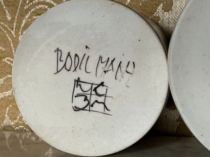 Bodil MANZ (born 1943). 
Suite of two cylindrical...
