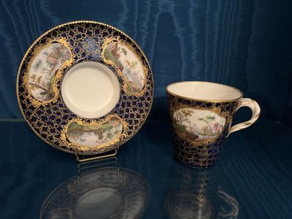 SÈVRES.
Sunken porcelain goblet and saucer...